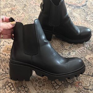 Black Leather Ankle Boots